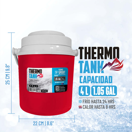 Termo De Galón Thermo Tank 4 Litros / 1.05 Gal | Rojo