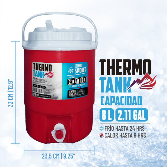 Termo De Galón Sport Thermo Tank 8 Litros | Rojo