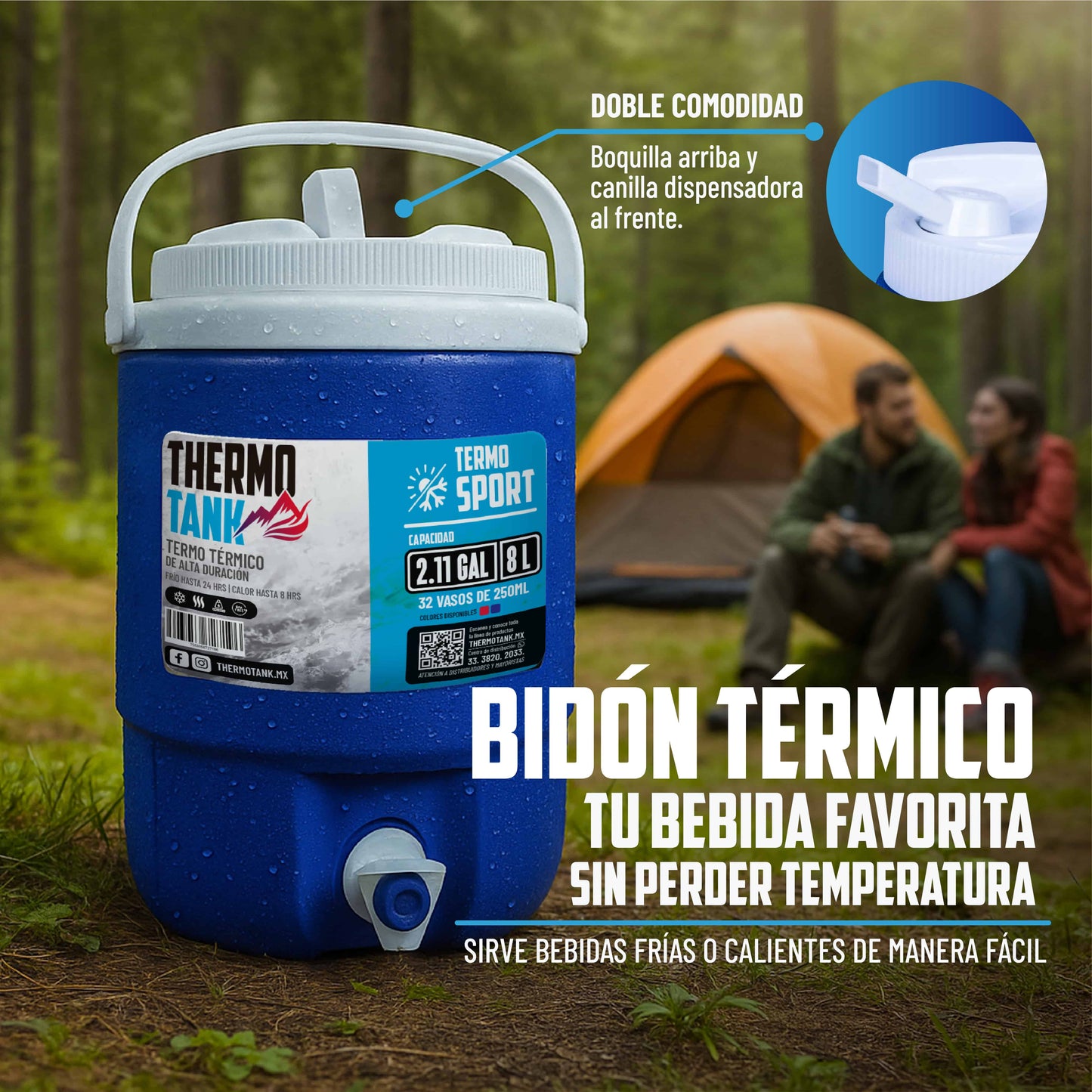 Termo De Galón Sport Thermo Tank 8 Litros | Azul