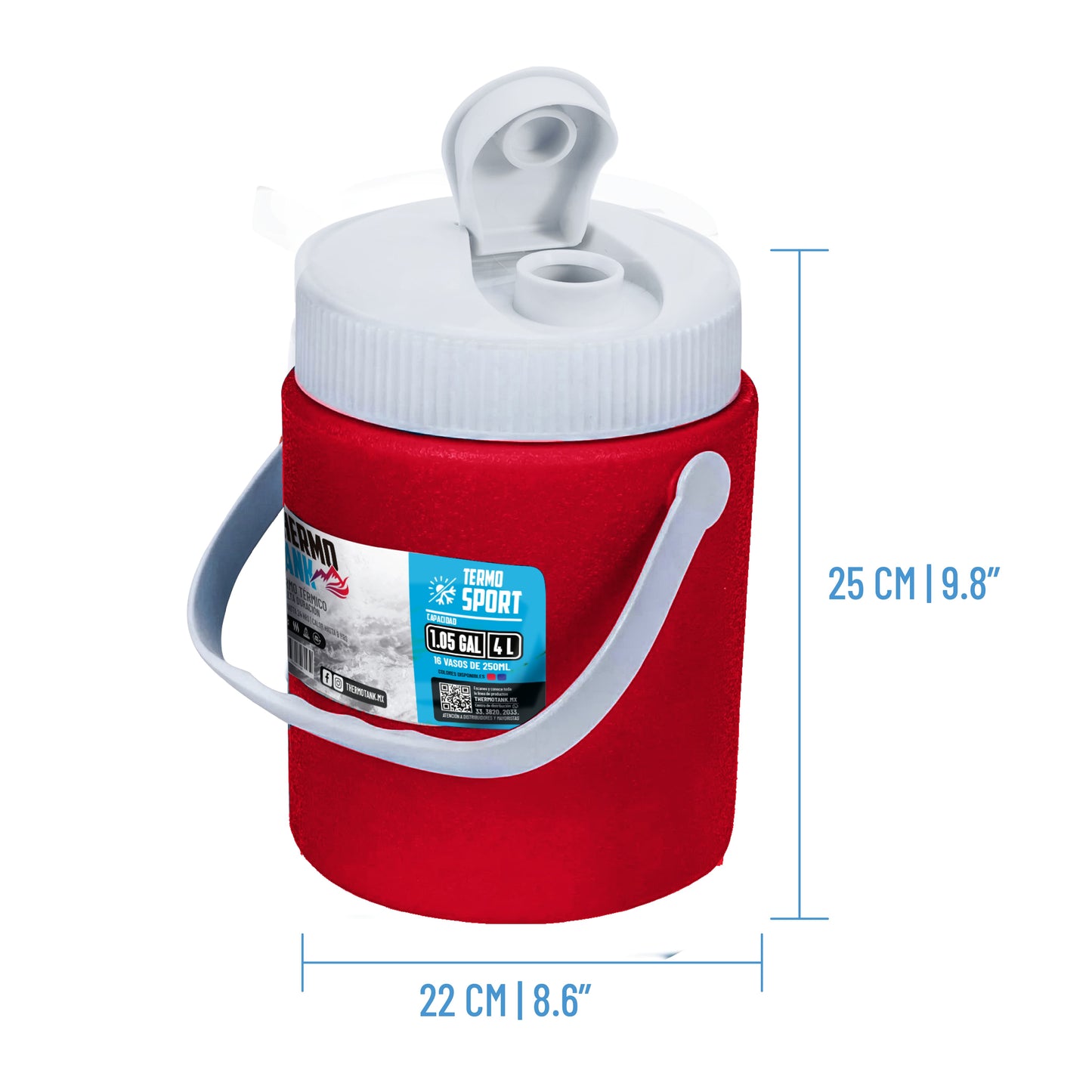 Termo De Galón Thermo Tank 4 Litros / 1.05 Gal | Rojo